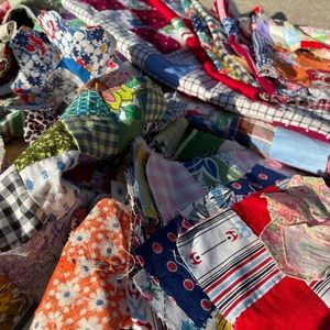 Vintage quilt pieces